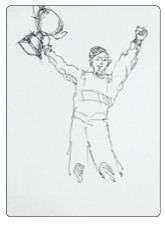 Sketch of a podium moment at the awards ceremony