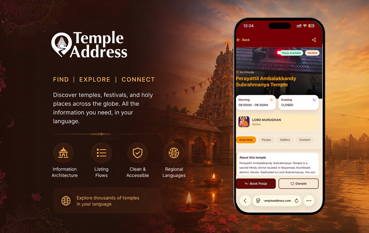TempleAddress, Product design · Cultural